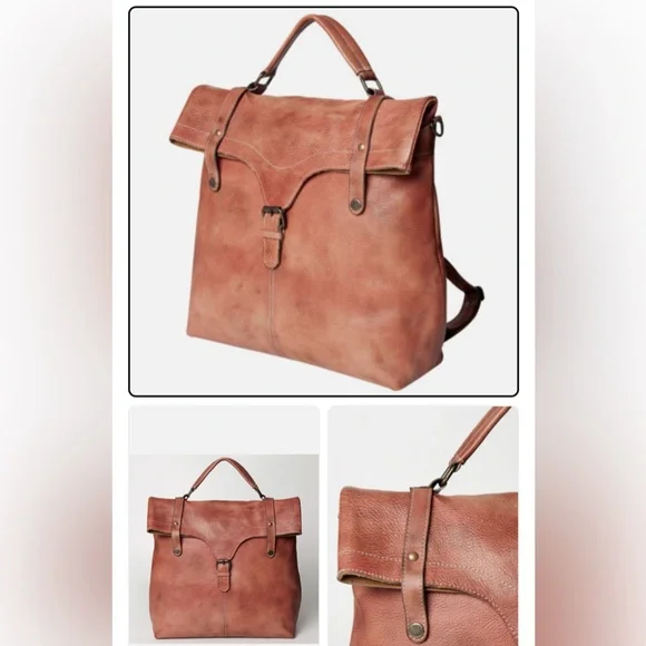 BEAUTIFUL Genuine Leather Backpack Purse With Fringe - Picture 7 of 9